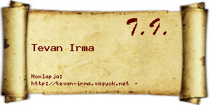 Tevan Irma névjegykártya